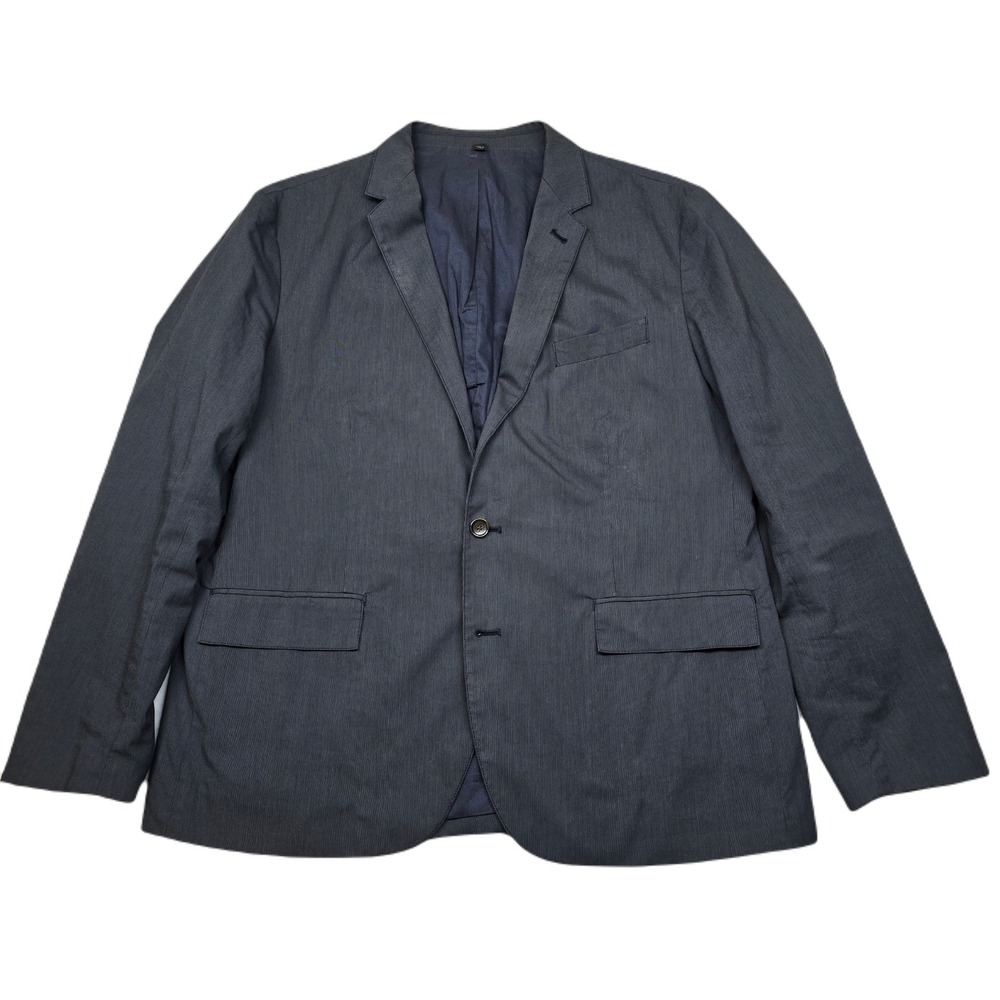 J. Crew Cotton Sport Coat‎ Mens XL Grey Stripe Ludlow Blazer